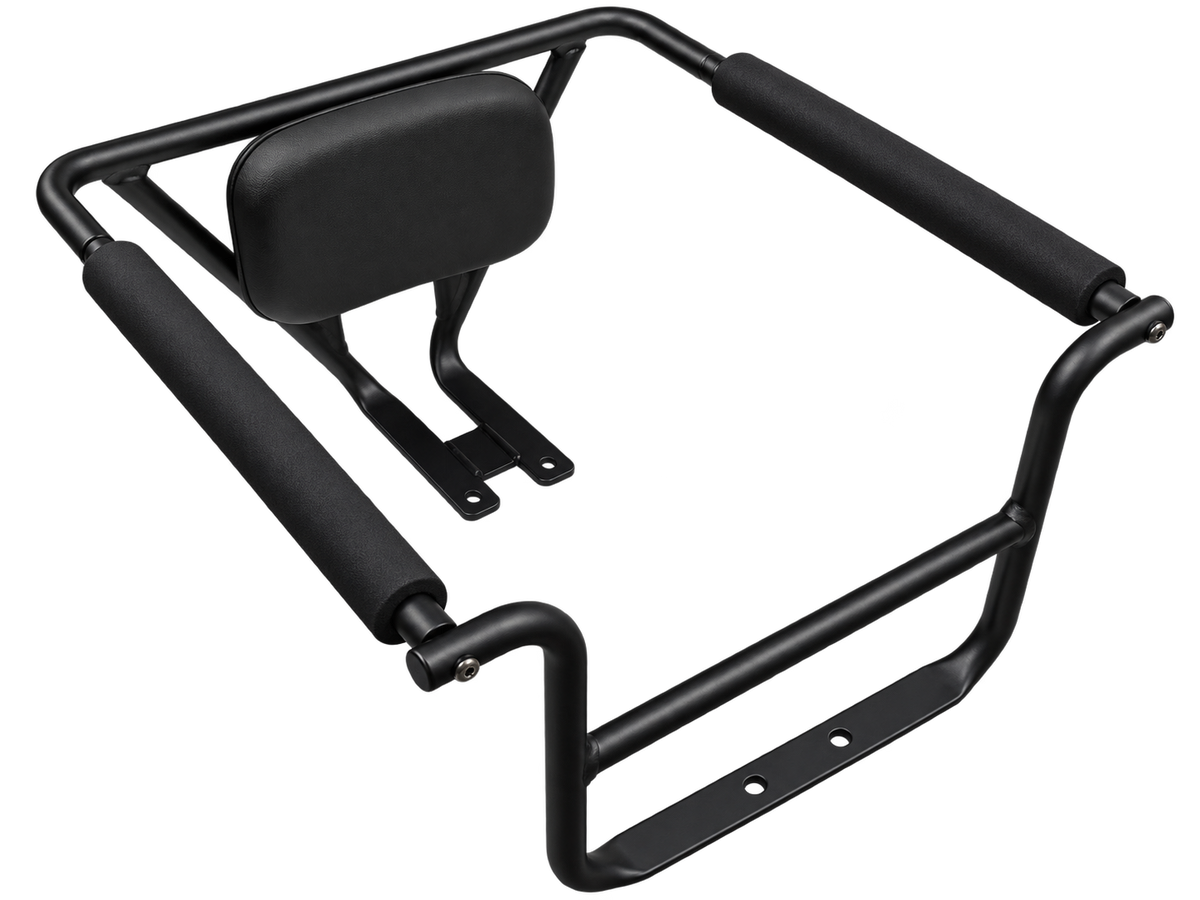 AIMA Big Sur U child carrier kit with black handrails, padded backrest and seat cushion for an electric bike.