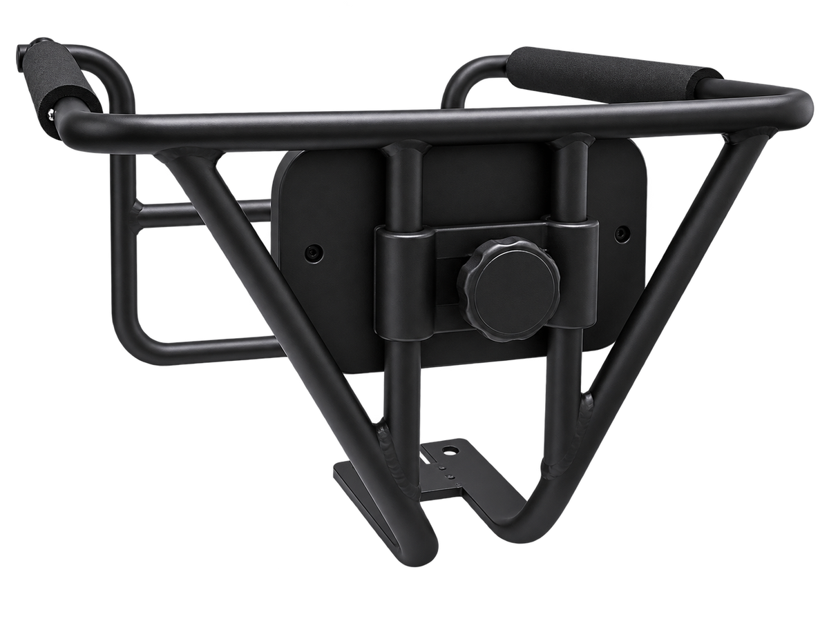 AIMA Big Sur U child carrier kit with black handrails, padded backrest and seat cushion for an electric bike.