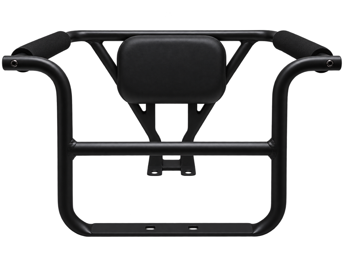 AIMA Big Sur U child carrier kit with black handrails, padded backrest and seat cushion for an electric bike.